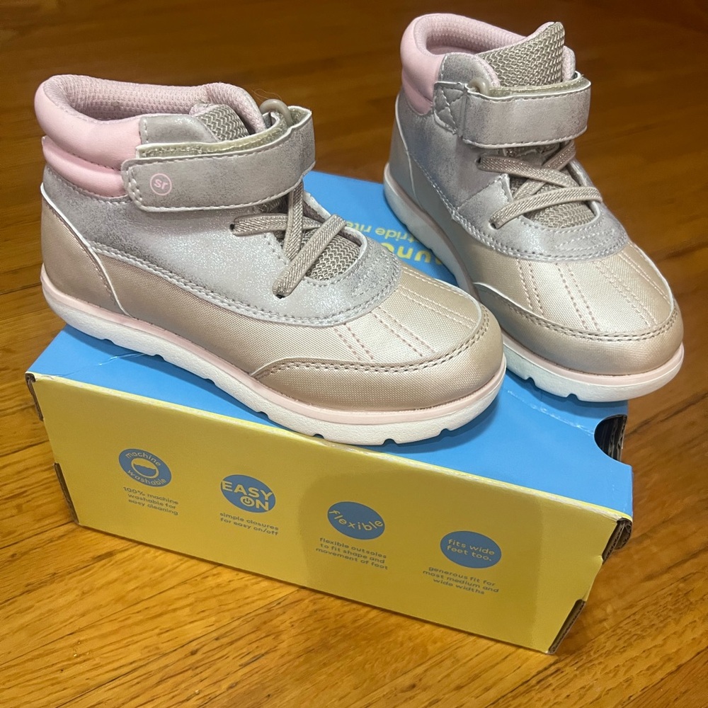 Stride Rite Pink and Silver Kids Boots